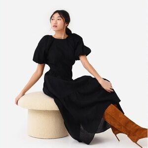 FRAME Women's Gathered Seam Puff Sleeve Dress